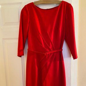 Gorges Red David Meister elegant midi dress size 6